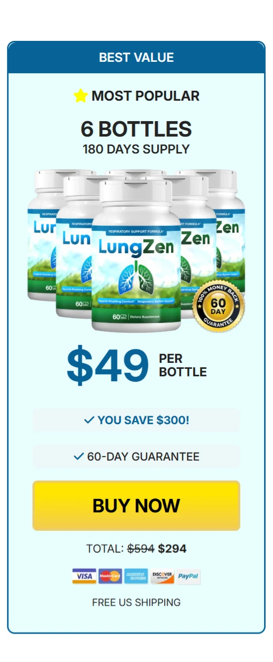 LungZen™ 6 bottles pricing